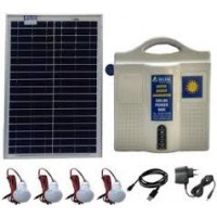 SOLAR DC HOME LIGHTING SYSTEM  4LIGHTS 7W LED WITH 12V 14AH BATTERY & 50W PANEL